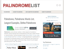 Tablet Screenshot of palindromelist.net